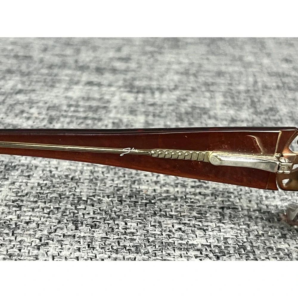 Salsa SA 804 BR Brown Rectangular Eyeglasses Scrollwork Temples 50-17-135